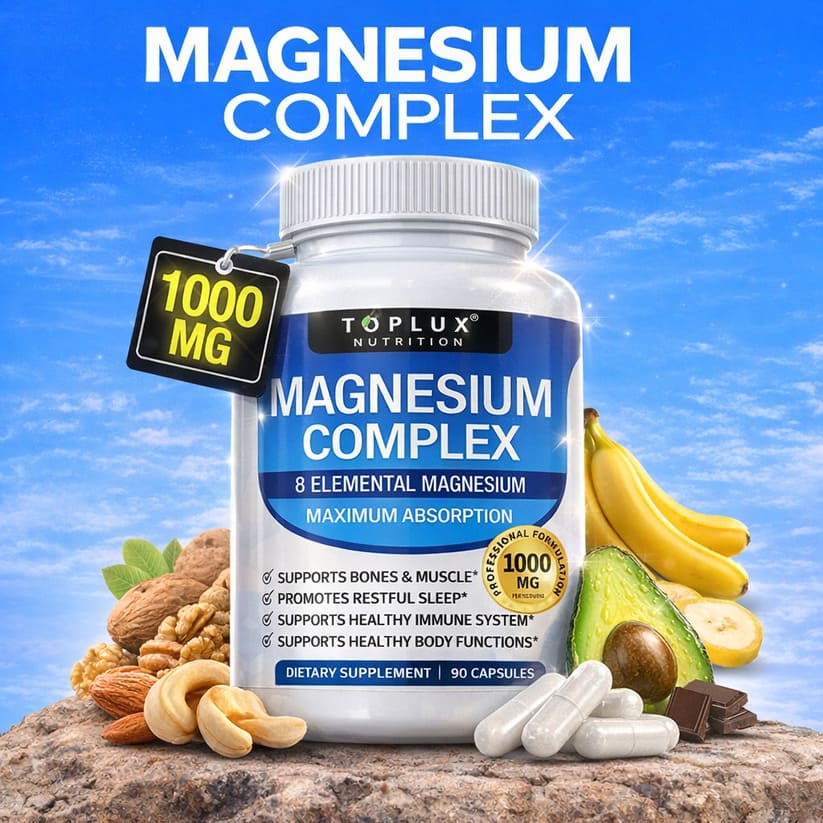 Magnesio Complex 8 en 1 – ocho tipos de magnesio en un solo producto – Toplux™